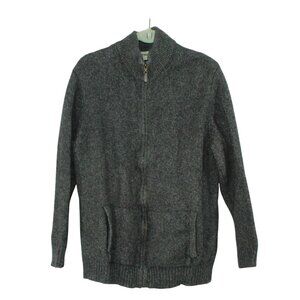 LL Bean Mens Ragg Wool Full Zip Cardigan Sweater Classic Academia